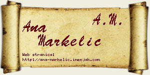 Ana Markelić vizit kartica